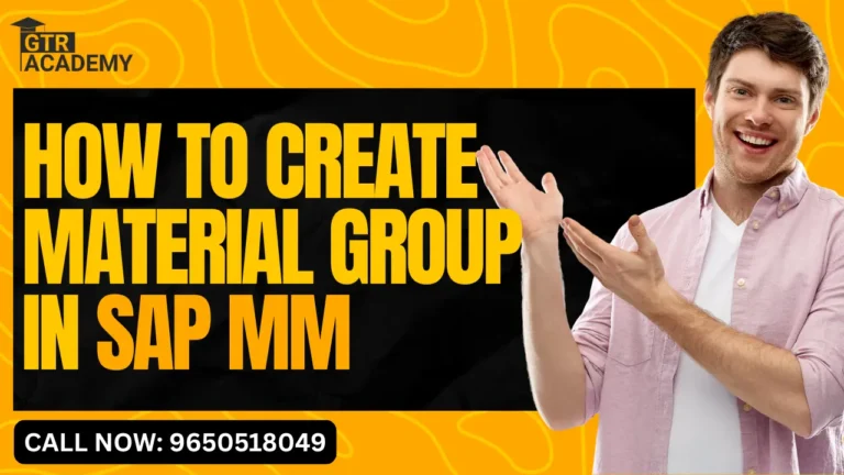 How to Create Material Group in SAP MM