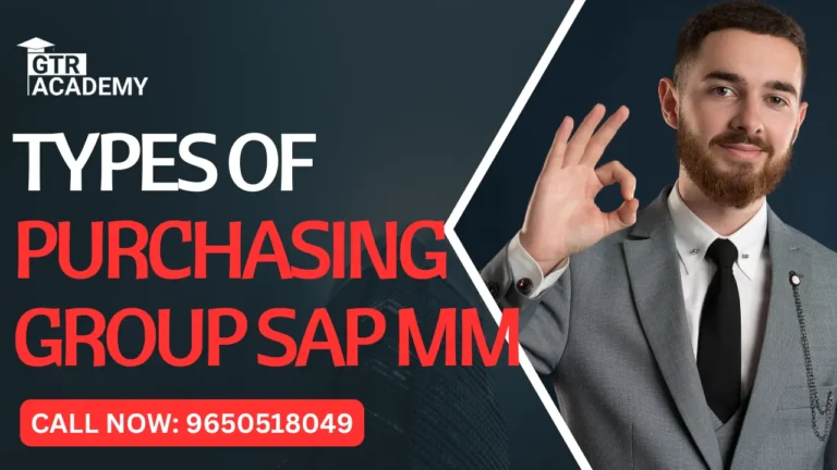 Types of Purchasing Group in SAP MM